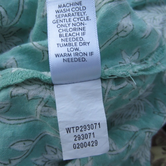 Pure Jill Tops size M Green Floral Button front 3/4 sleeves Casual Comfy relax - Picture 10 of 15